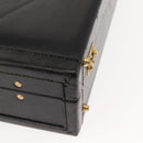 FENDI Attache case Hand Bag Leather Black Auth bs29431-9