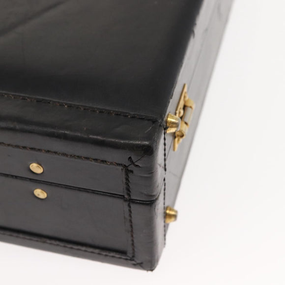 FENDI Attache case Hand Bag Leather Black Auth bs29431