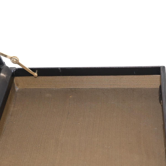 FENDI Attache case Hand Bag Leather Black Auth bs29431