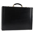 FENDI Attache case Hand Bag Leather Black Auth bs29431-1
