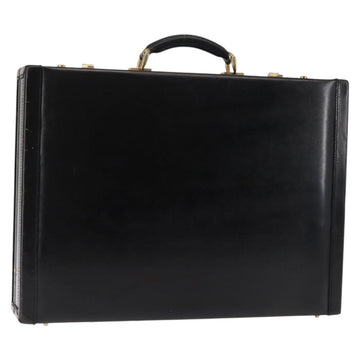 FENDI Attache case Hand Bag Leather Black Auth bs29431