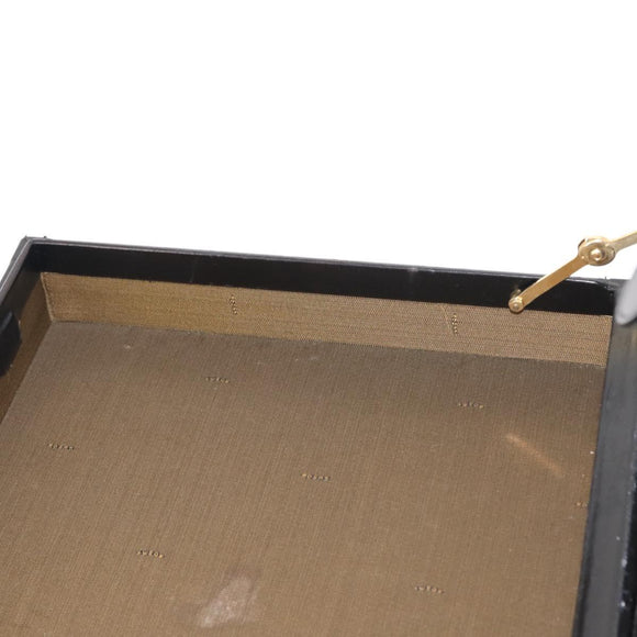 FENDI Attache case Hand Bag Leather Black Auth bs29431