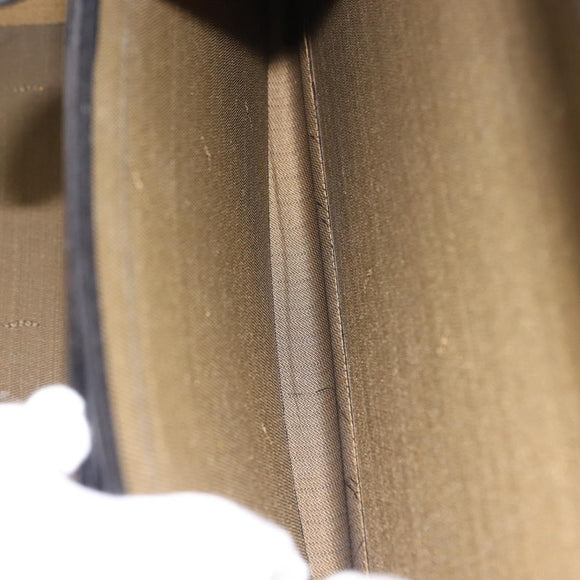 FENDI Attache case Hand Bag Leather Black Auth bs29431