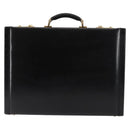 FENDI Attache case Hand Bag Leather Black Auth bs29431-13