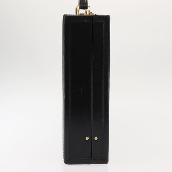 FENDI Attache case Hand Bag Leather Black Auth bs29431