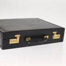 FENDI Attache case Hand Bag Leather Black Auth bs29431-6