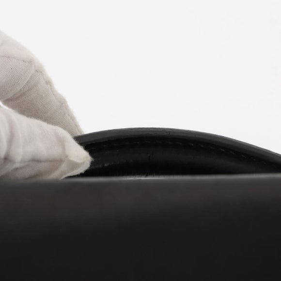 FENDI Attache case Hand Bag Leather Black Auth bs29431