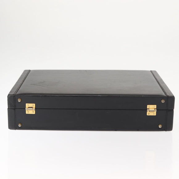 FENDI Attache case Hand Bag Leather Black Auth bs29431