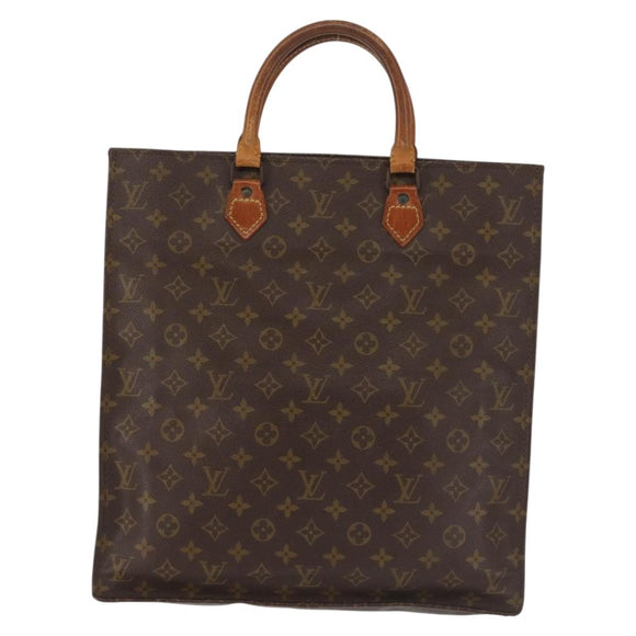 LOUIS VUITTON Monogram Sac Plat Hand Bag Vintage M51140 LV Auth bs29434