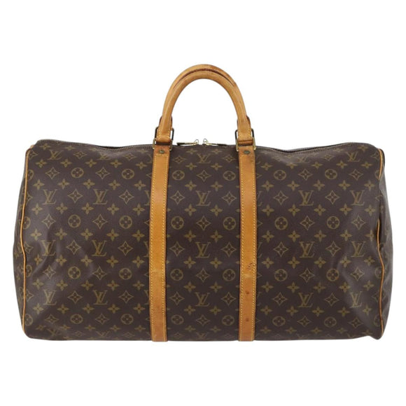 LOUIS VUITTON Monogram Keepall 55 Boston Bag M41424 LV Auth bs29438