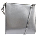 Salvatore Ferragamo Gancini Shoulder Bag Leather Silver Auth bs29440-1