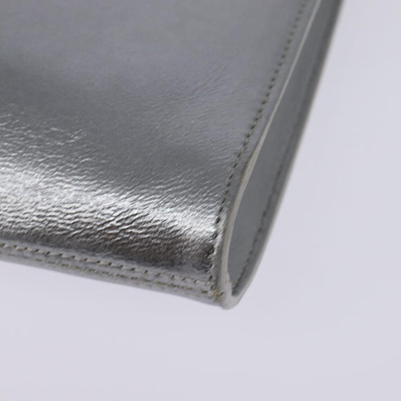 Salvatore Ferragamo Gancini Shoulder Bag Leather Silver Auth bs29440