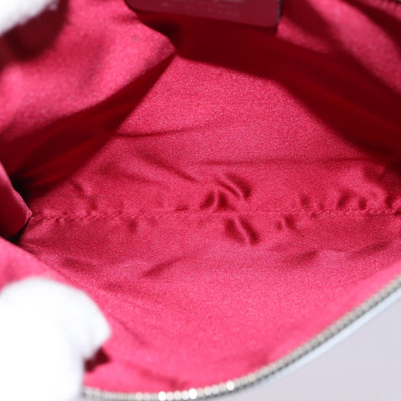 Salvatore Ferragamo Gancini Shoulder Bag Leather Silver Auth bs29440