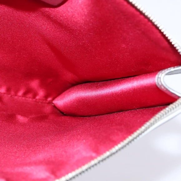 Salvatore Ferragamo Gancini Shoulder Bag Leather Silver Auth bs29440