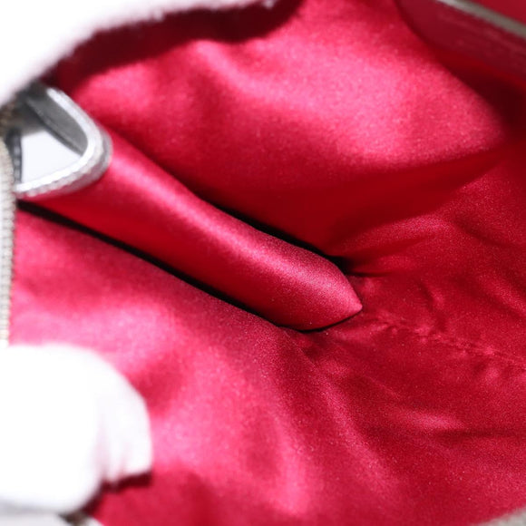 Salvatore Ferragamo Gancini Shoulder Bag Leather Silver Auth bs29440