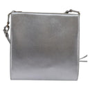 Salvatore Ferragamo Gancini Shoulder Bag Leather Silver Auth bs29440-2
