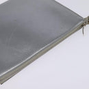 Salvatore Ferragamo Gancini Shoulder Bag Leather Silver Auth bs29440-6