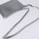 Salvatore Ferragamo Gancini Shoulder Bag Leather Silver Auth bs29440-7