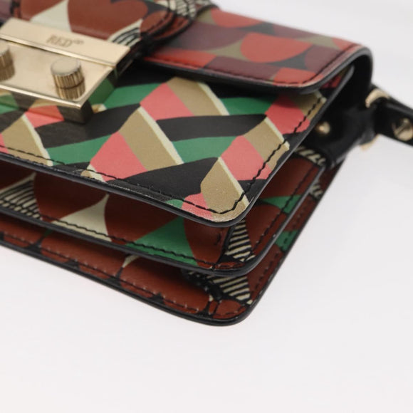 RED VALENTINO Shoulder Bag Leather Multicolor Gold Auth bs29441