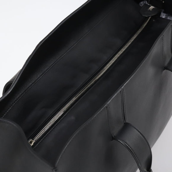 BALENCIAGA Tote Bag Leather Black Auth bs29442