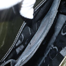 Salvatore Ferragamo Gancini Bag Patent leather Silver Olive Green Auth bs29443-20