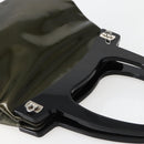 Salvatore Ferragamo Gancini Bag Patent leather Silver Olive Green Auth bs29443-6