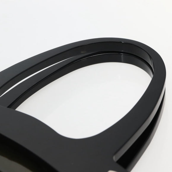 Salvatore Ferragamo Gancini Bag Patent leather Silver Olive Green Auth bs29443