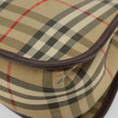 Burberrys Nova Check Shoulder Bag Canvas Beige Gold Auth bs29444-15
