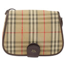 Burberrys Nova Check Shoulder Bag Canvas Beige Gold Auth bs29444-13