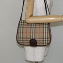 Burberrys Nova Check Shoulder Bag Canvas Beige Gold Auth bs29444-22