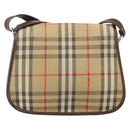 Burberrys Nova Check Shoulder Bag Canvas Beige Gold Auth bs29444-2