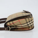 Burberrys Nova Check Shoulder Bag Canvas Beige Gold Auth bs29444-4