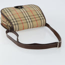 Burberrys Nova Check Shoulder Bag Canvas Beige Gold Auth bs29444-7