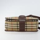 Burberrys Nova Check Shoulder Bag Canvas Beige Gold Auth bs29444-5