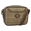 Burberrys Nova Check Shoulder Bag Canvas Beige Gold Auth bs29445-1