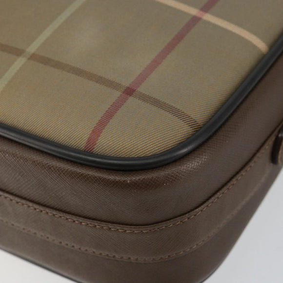 Burberrys Nova Check Shoulder Bag Canvas Beige Gold Auth bs29445