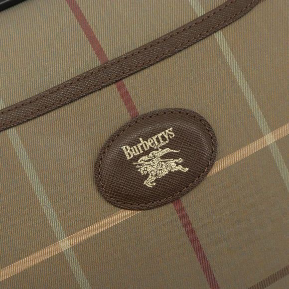 Burberrys Nova Check Shoulder Bag Canvas Beige Gold Auth bs29445