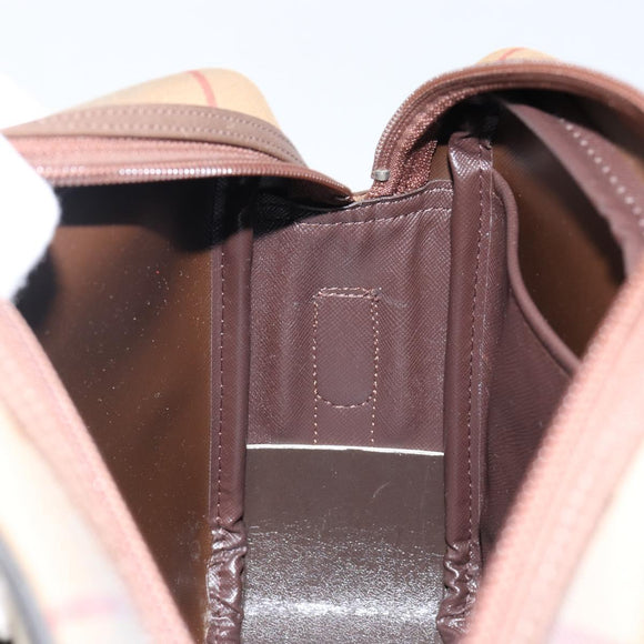 Burberrys Nova Check Shoulder Bag Canvas Beige Gold Auth bs29445