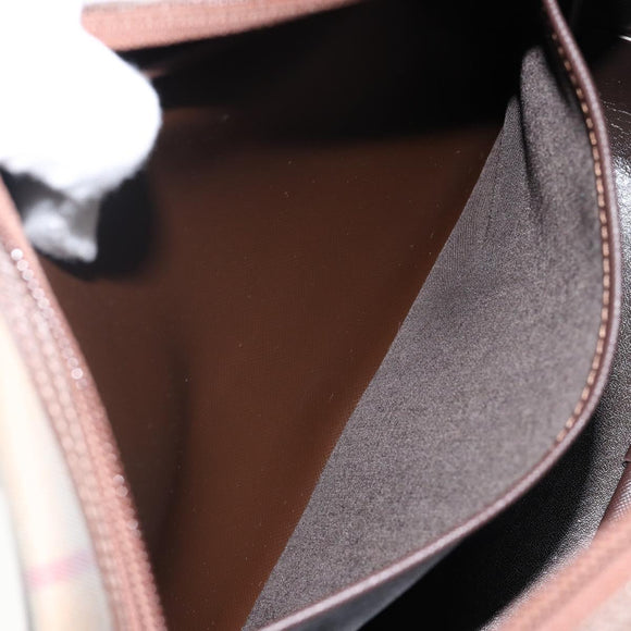 Burberrys Nova Check Shoulder Bag Canvas Beige Gold Auth bs29445