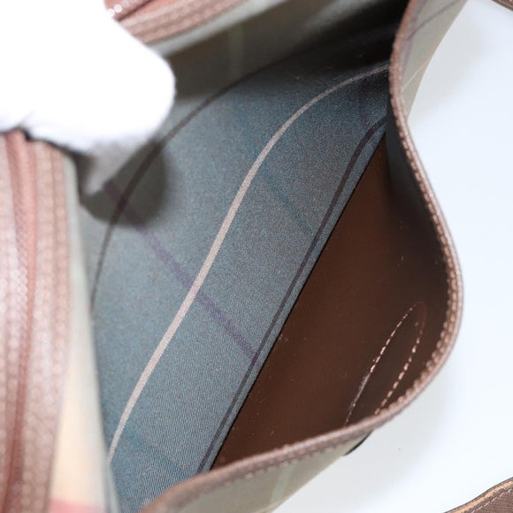 Burberrys Nova Check Shoulder Bag Canvas Beige Gold Auth bs29445