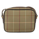 Burberrys Nova Check Shoulder Bag Canvas Beige Gold Auth bs29445-2