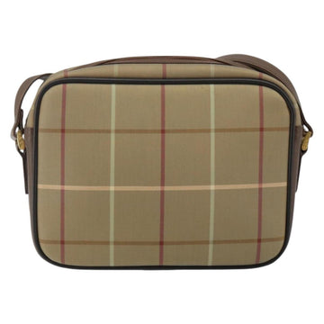 Burberrys Nova Check Shoulder Bag Canvas Beige Gold Auth bs29445 - 0