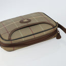 Burberrys Nova Check Shoulder Bag Canvas Beige Gold Auth bs29445-6