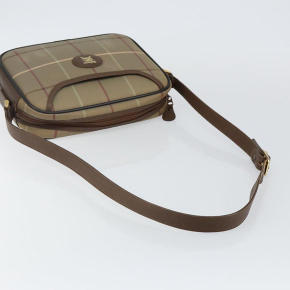 Burberrys Nova Check Shoulder Bag Canvas Beige Gold Auth bs29445
