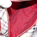 BURBERRY Nova Check Blue Label Shoulder Bag Canvas Beige Silver Auth bs29446-18