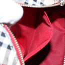 BURBERRY Nova Check Blue Label Shoulder Bag Canvas Beige Silver Auth bs29446-21