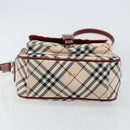 BURBERRY Nova Check Blue Label Shoulder Bag Canvas Beige Silver Auth bs29446-9