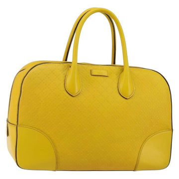 GUCCI Diamante Hand Bag Leather Yellow Silver 354332 Auth bs29447