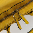 GUCCI Diamante Hand Bag Leather Yellow Silver 354332 Auth bs29447-10