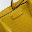 GUCCI Diamante Hand Bag Leather Yellow Silver 354332 Auth bs29447-17